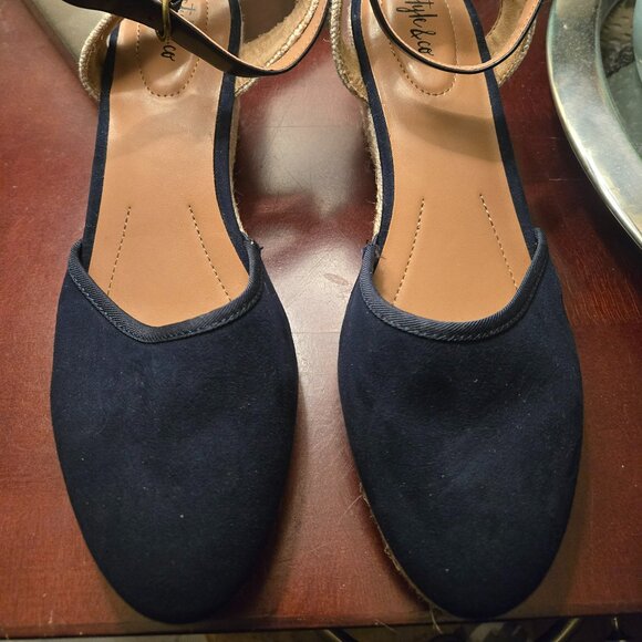 Style & Co Blue Suede Espadrille Wedges – Size 8.5M – Never Worn - Picture 2 of 5